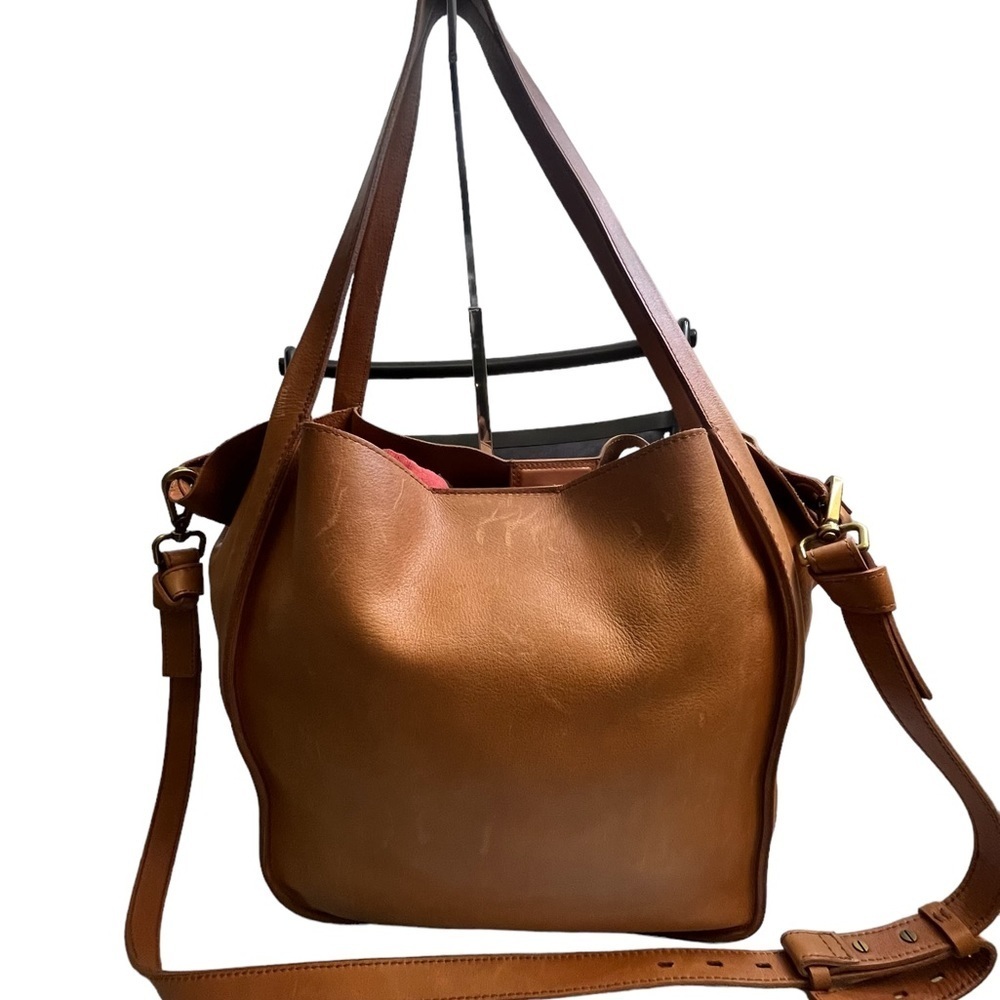 Madewell Medium Leather Transport Tote, English saddle - Picture 7 of 16